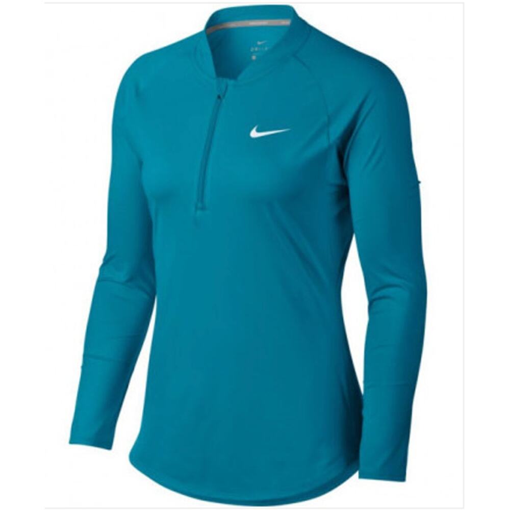 Nike Women's Pure Half-Zip Tennis Top - Neo Turquoise, Small